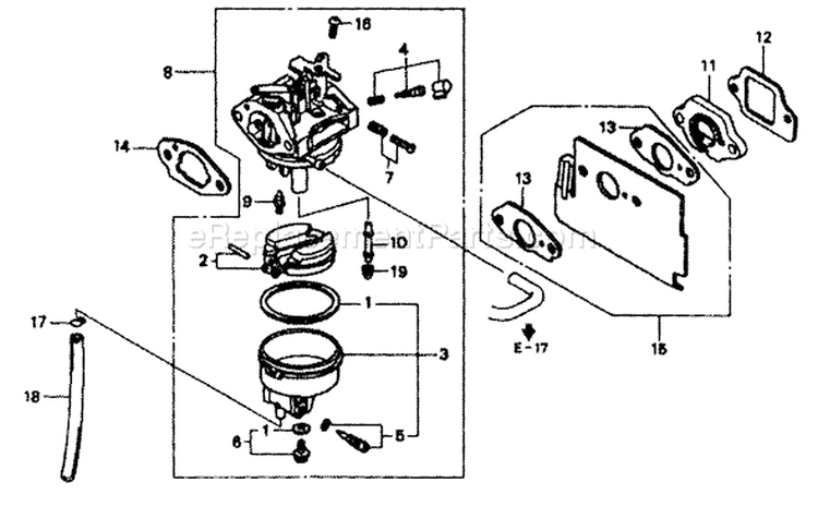 Page C Diagram and Parts List for 1054-0  Briggs and Stratton Pressure Washer